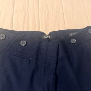 LOFT Navy Women's Dress Pants with Button Waist